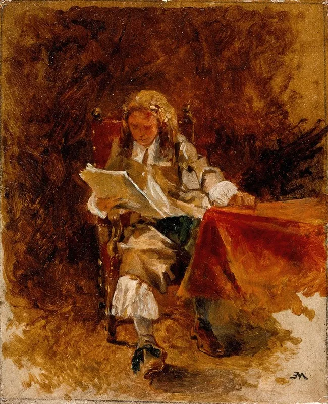 Study Of A Seated Cavalier Reading