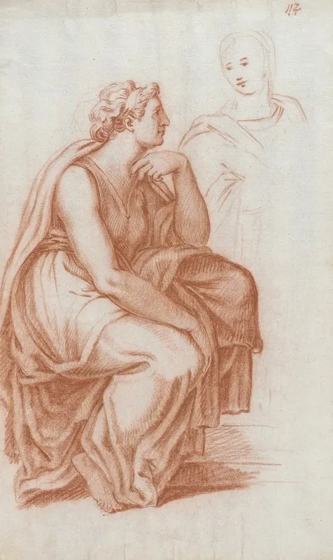 Study Of A Seated Female Figure In Ancient Dress