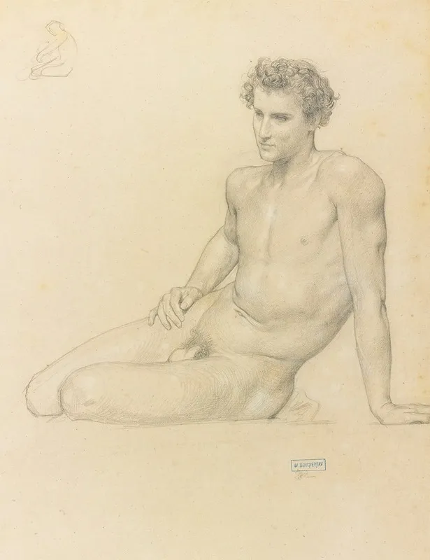 Study Of A Seated Man For Lete