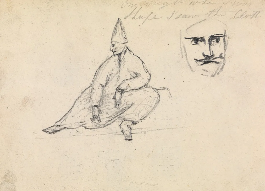 Study Of A Seated Man Wearing A Pointed Hat