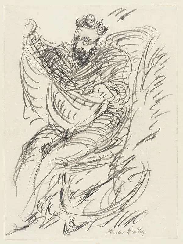 Study Of A Seated Man With Beard And Spectacles by Marsden Hartley - Canvas Print