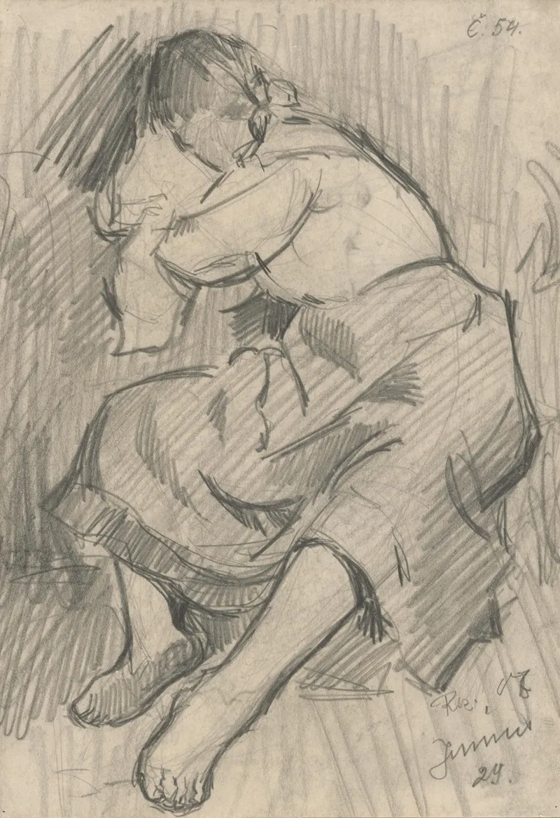 Study Of A Seated Woman 15 by Eduard Putra - Canvas Print