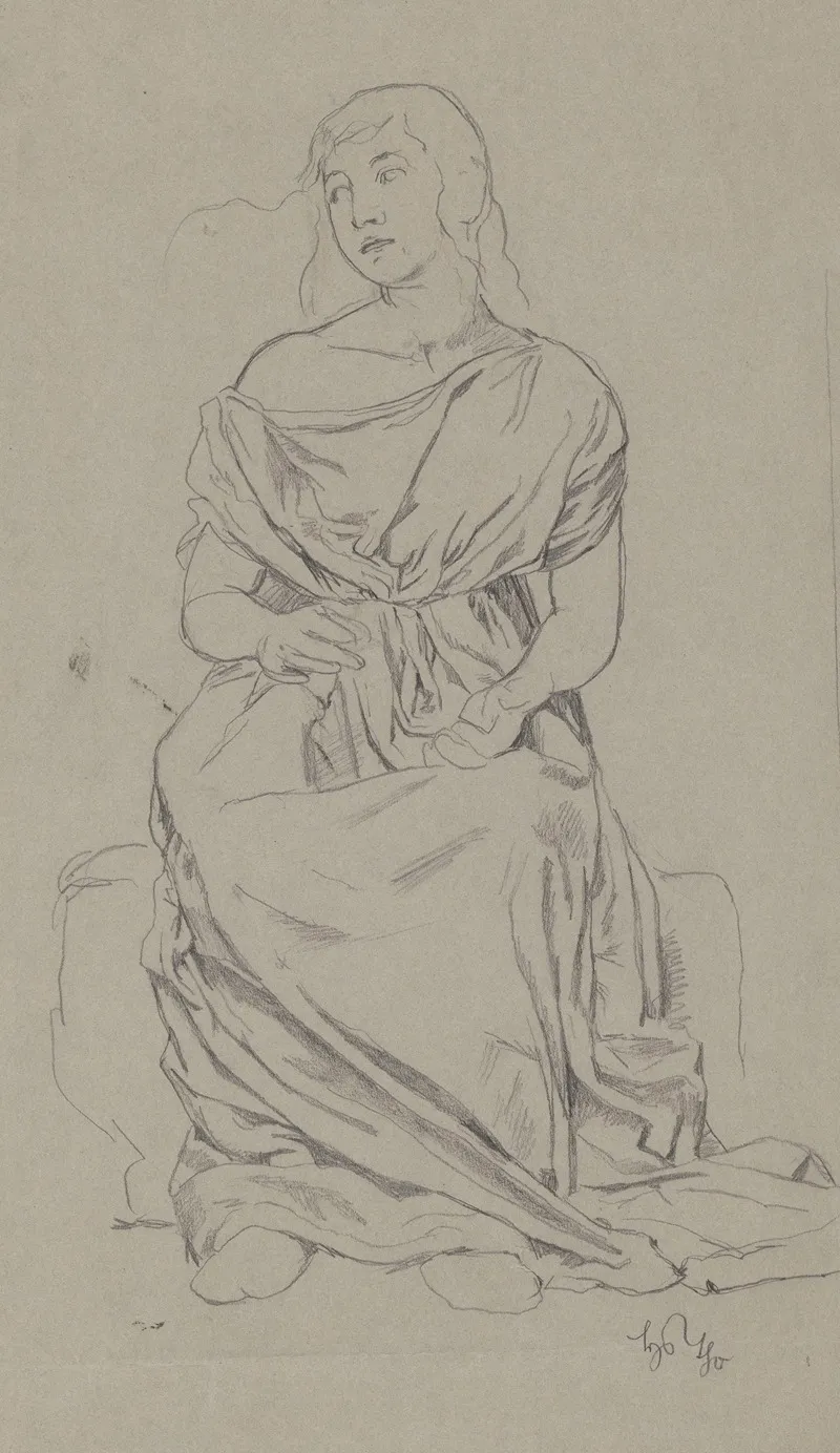 Study Of A Seated Woman In A Long Robe