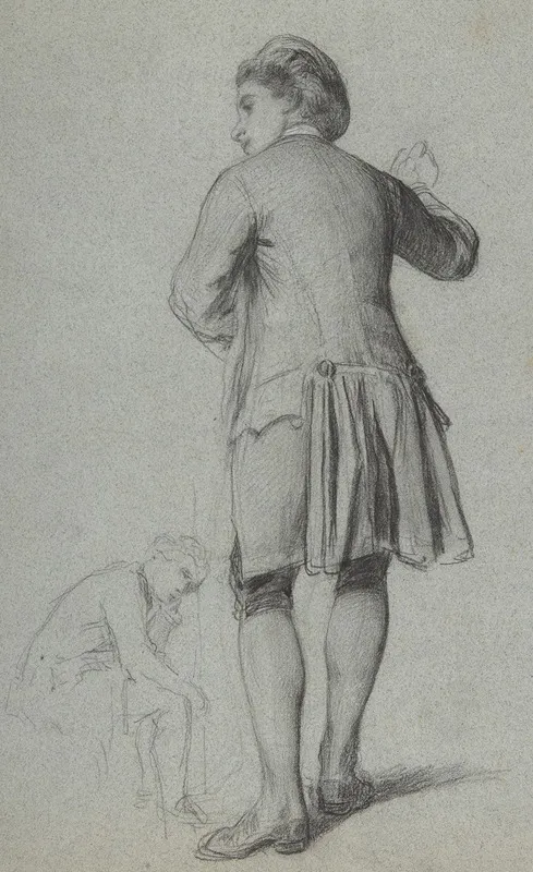 Study Of A Standing Man Knocking Sketch Of A Sitting Man
