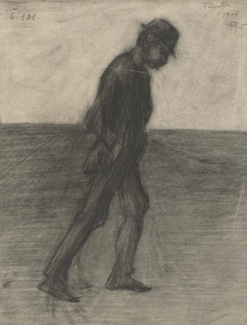 Study Of A Walking Man by Eduard Putra - Canvas Print