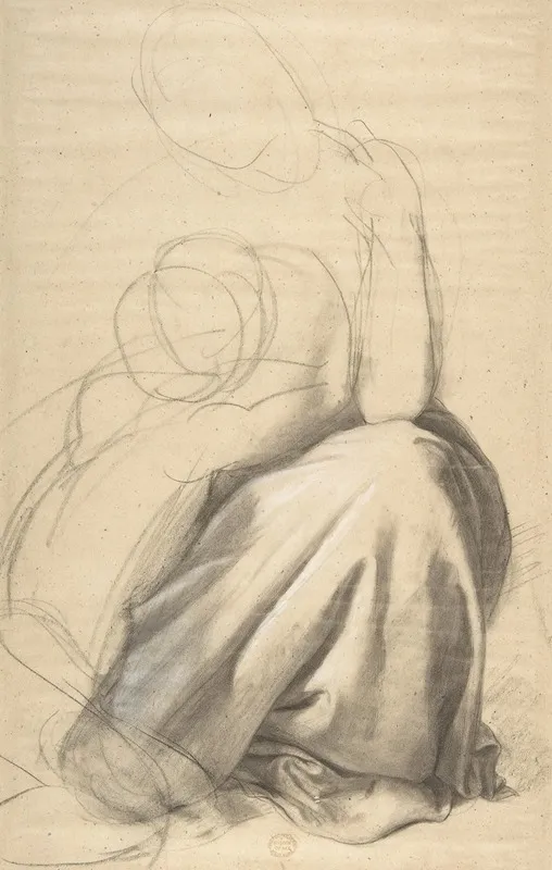 Study Of A Woman And Child by Romain Cazes - Canvas Print