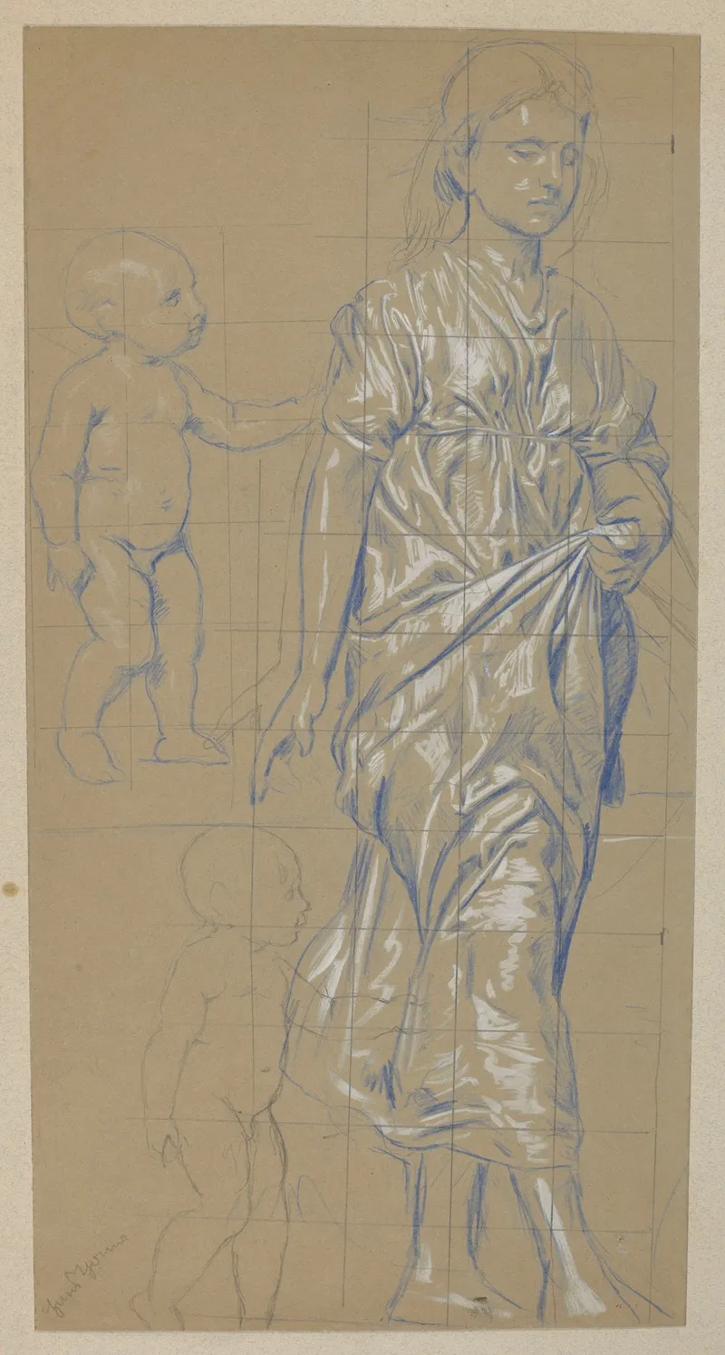 Study Of A Woman And Two Studies Of A Nude Child