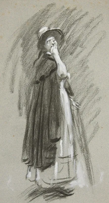 Study Of A Woman In Cloak And Hat