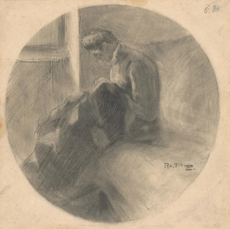 Study Of A Woman Sowing by Eduard Putra - Canvas Print