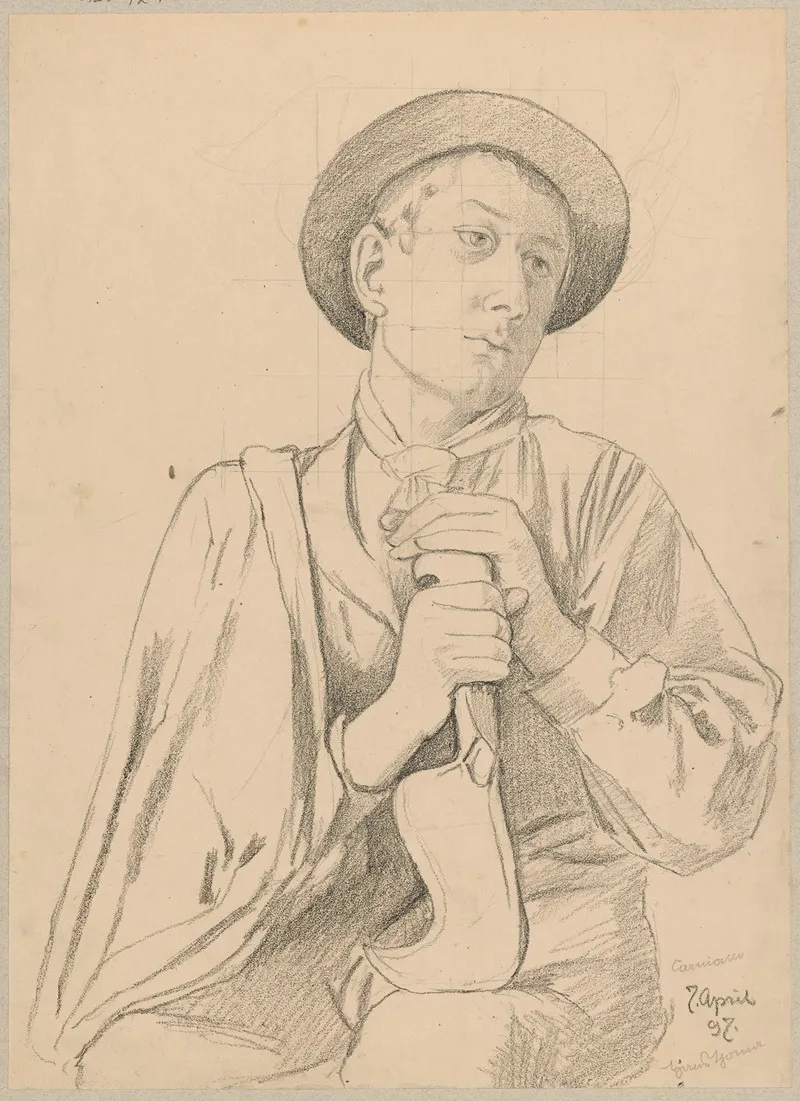 Study Of A Young Italian In Folk Costume Gardener From Cargnacco