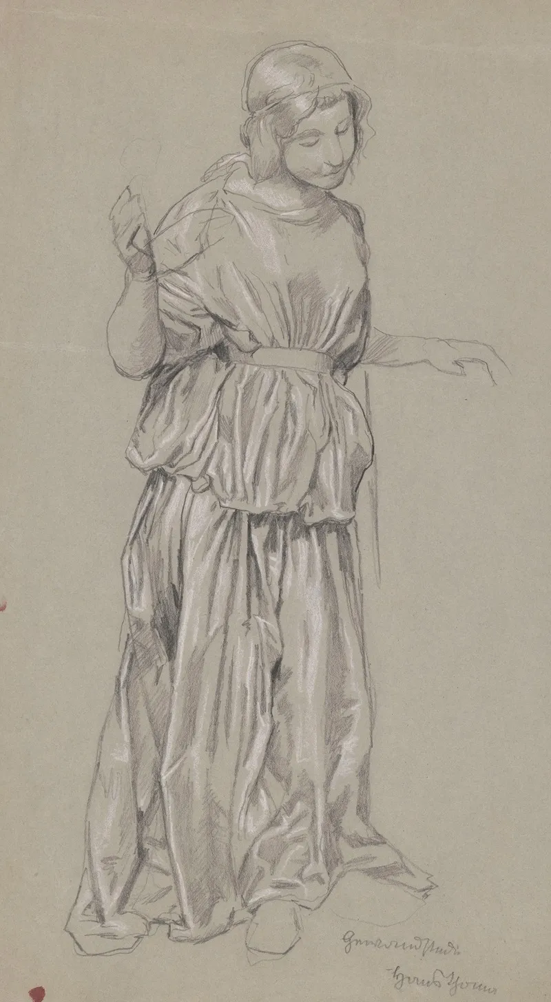 Study Of A Young Woman In A Long Robe