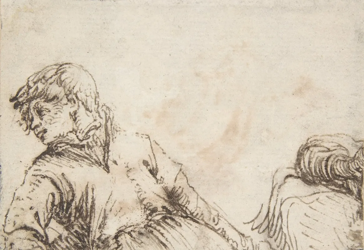 Study Of A Youth With His Head Turned To The Left And Leaning On His Right Elbow