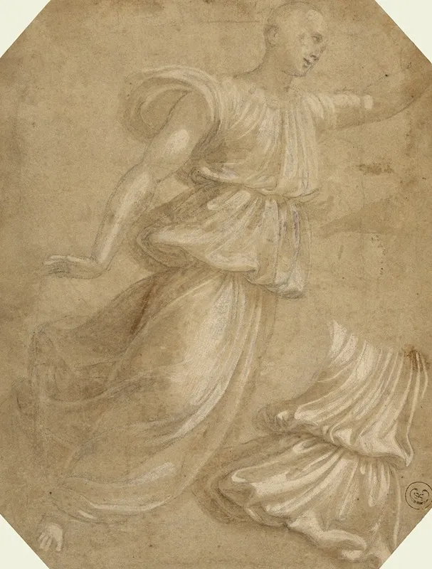 Study Of An Angel And Of Drapery by Innocenzo da Imola - Canvas Print