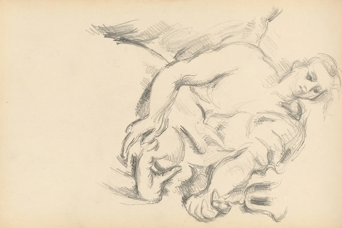 Study Of An Angel In Rubens The Prophet Elijah by Paul Cézanne - Canvas Print