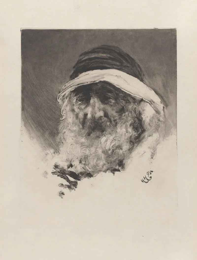 Study Of An Arab Head by Sir Hubert von Herkomer - Canvas Print