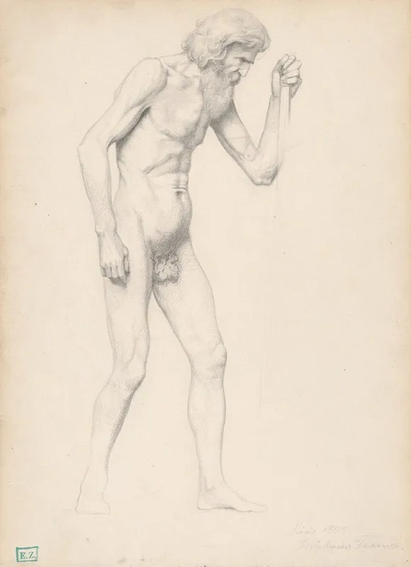 Study Of An Old Mans Act by František Klimkovič - Canvas Print