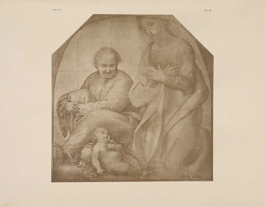 Study Of Blessed Virgin And Child With St Joseph by P. &amp; D. Colnaghi - Canvas Print