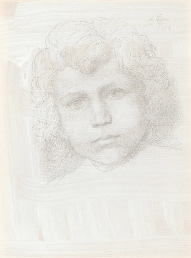 Study Of Cupid Head Of A Girl