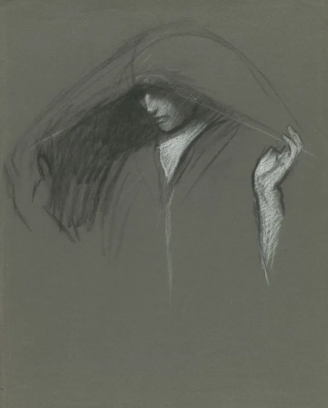 Study Of Draped Head Of A Mary For Three Marys At The Tomb