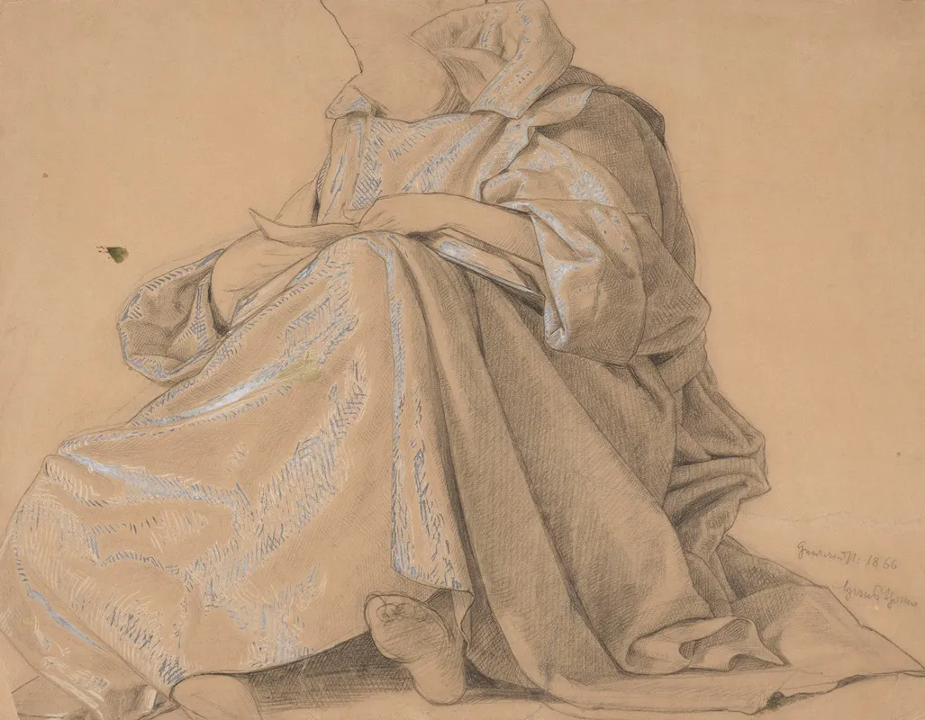 Study Of Drapery Of A Seated Figure