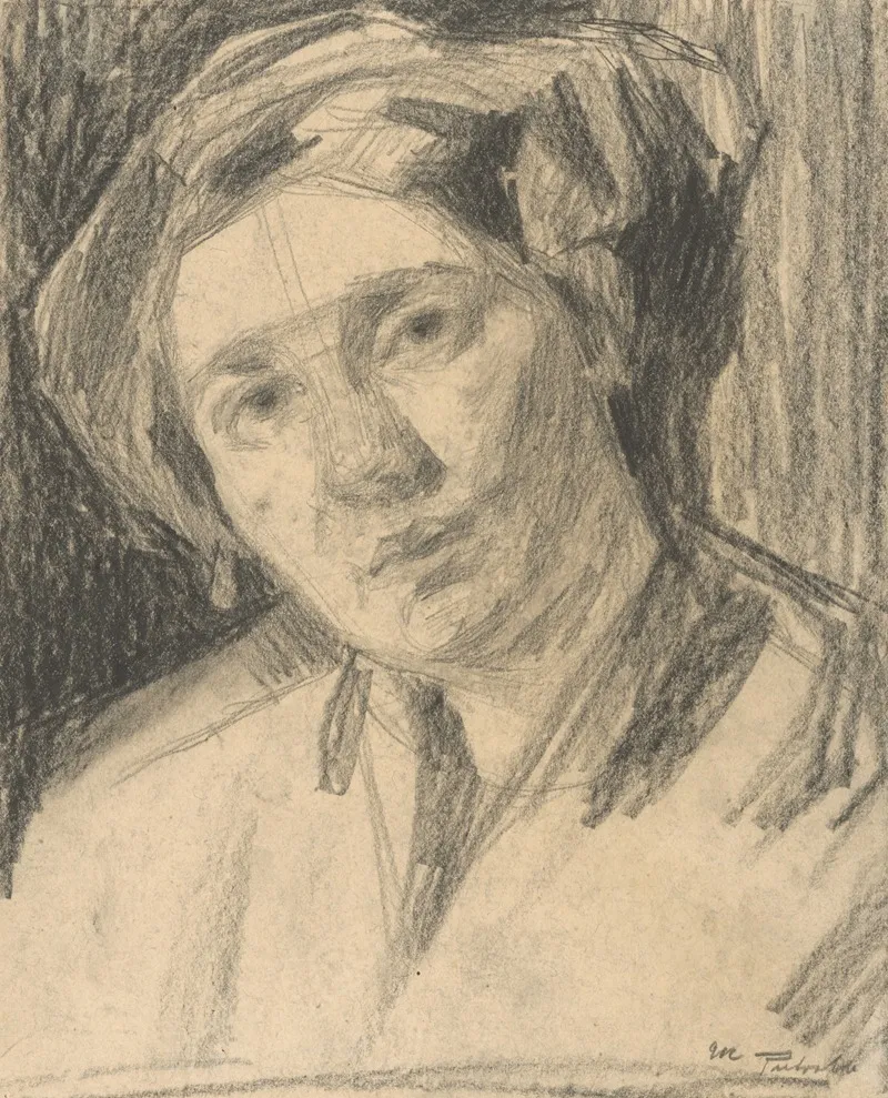 Study Of Female Head 4 by Eduard Putra - Canvas Print