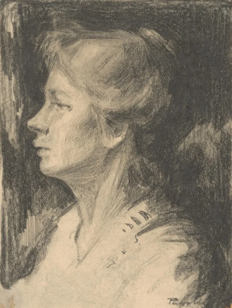 Study Of Female Profile by Eduard Putra - Canvas Print