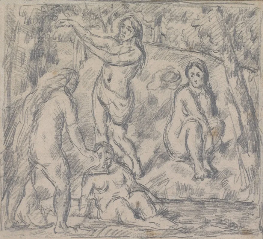 Study Of Four Women Bathing by Paul Cézanne - Canvas Print