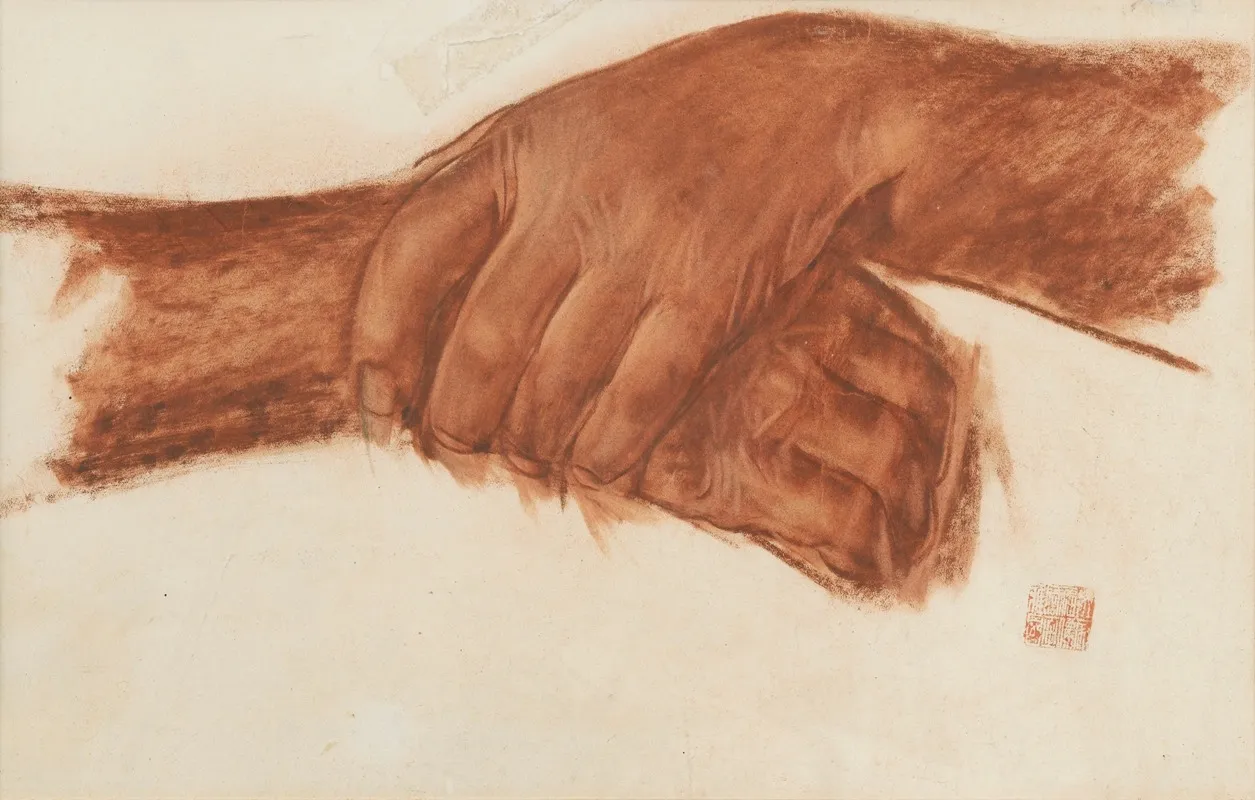 Study Of Hands 2 by Alexandre Jacovleff - Canvas Print
