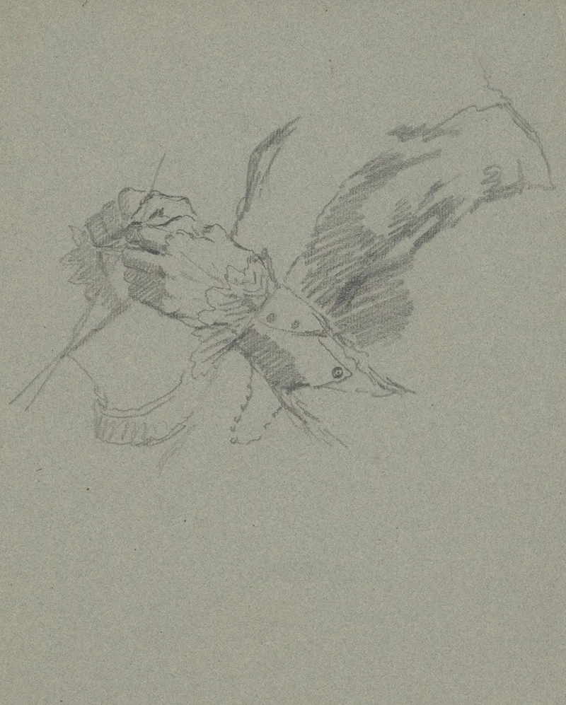 Study Of Hands Knitting Recto