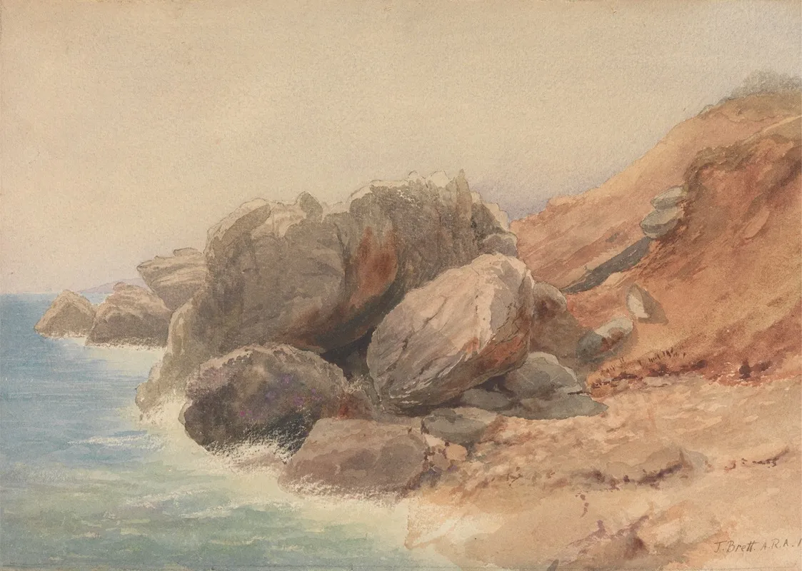 Study Of Rocks 3 by John Brett - Canvas Print