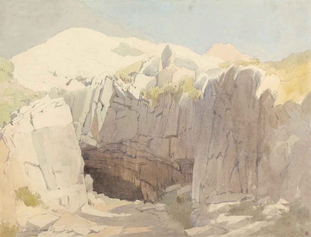 Study Of Rocks At Mumbles by Edward Duncan - Canvas Print