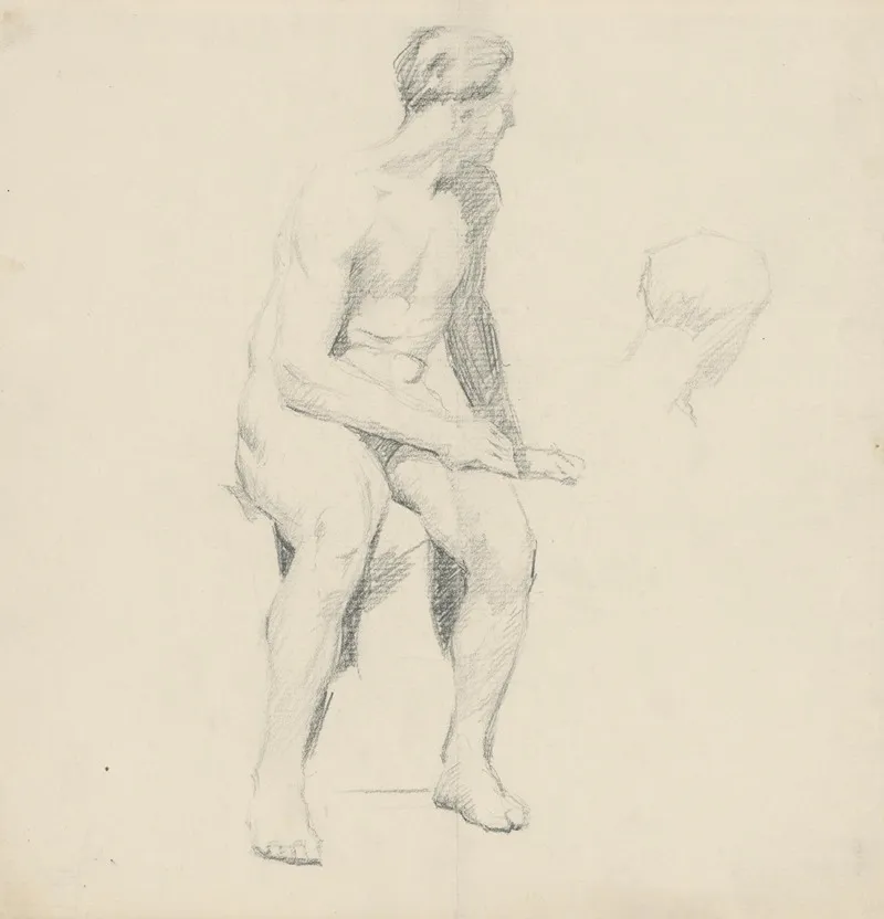 Study Of Seated Male Nude