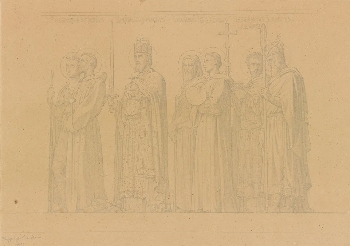 Study Of Seven Saints For The Nave Of The Church Of Saint Vincent De Paul Paris