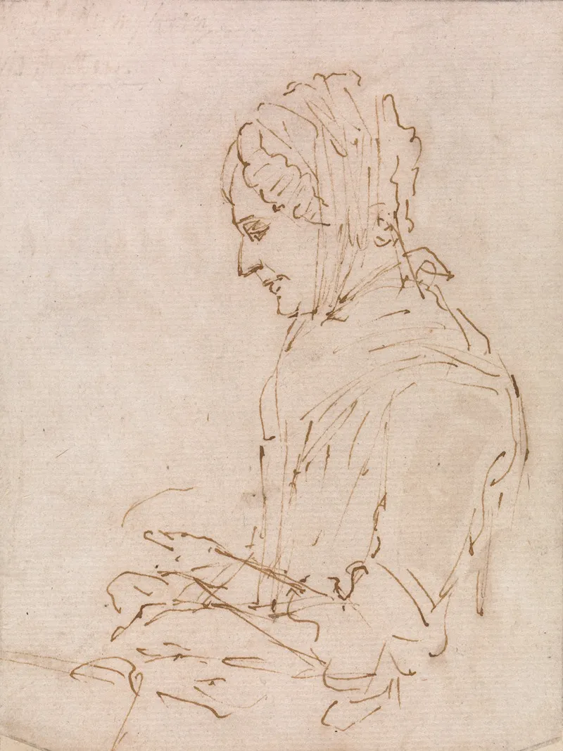 Study Of The Artists Mother Sewing
