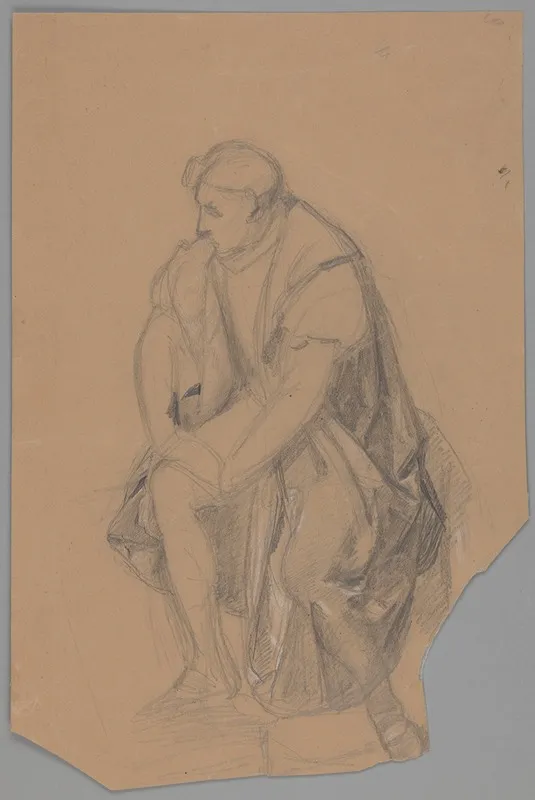 Study Of The King Figure For The Painting Death Of Barbara Radziwill