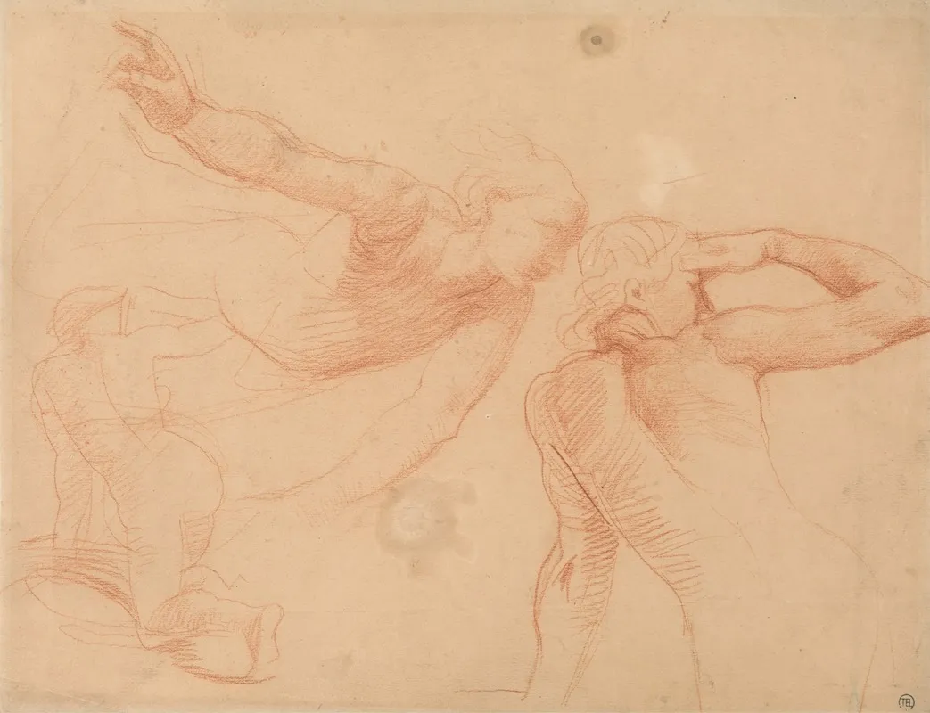 Study Of Three Figures In Movement
