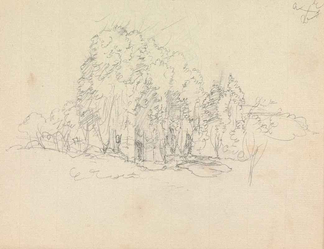 Study Of Tress And Vegetaion Growing Over Ruins by James Moore - Canvas Print