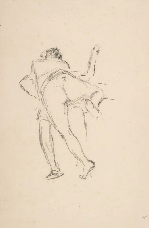Study Of Two Figures One Lunging At The Other