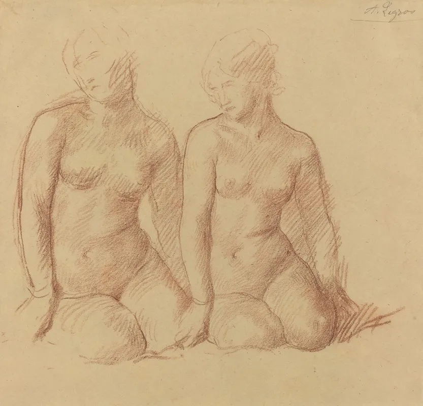 Study Of Two Figures Seated Side By Side