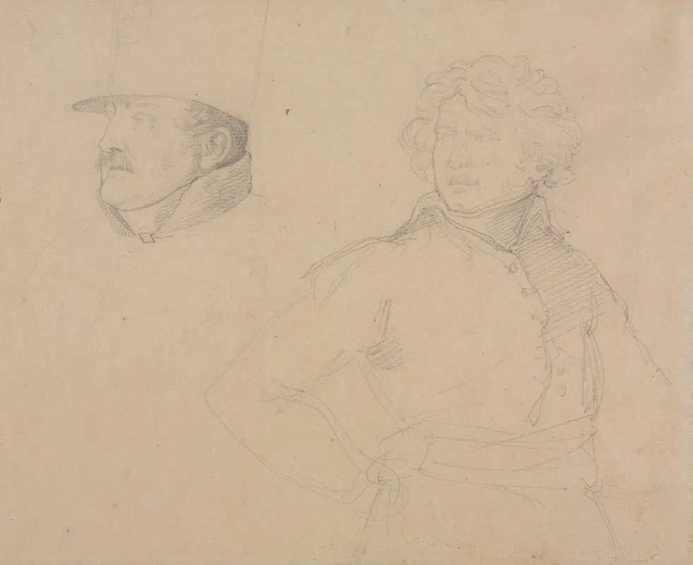 Study Of Two Soldiers by Théodore Géricault - Canvas Print