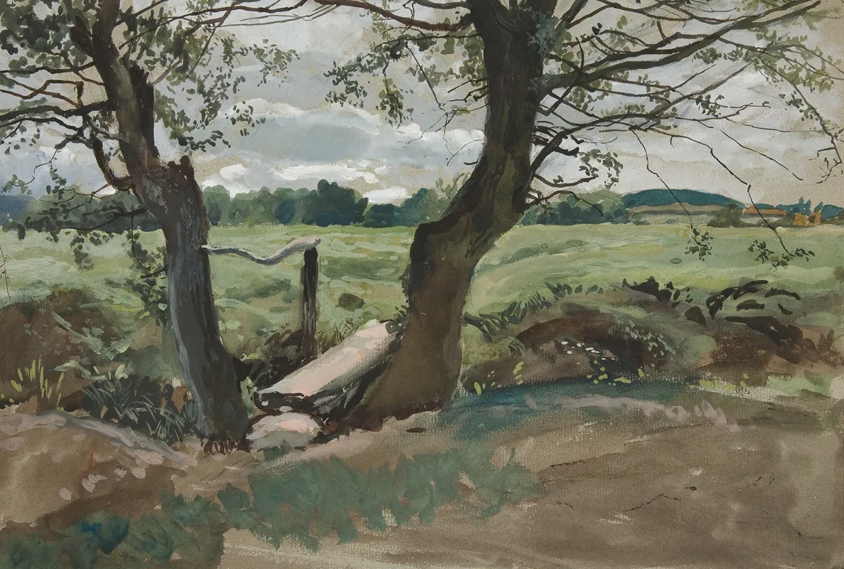 Study Of Two Trees And A Field