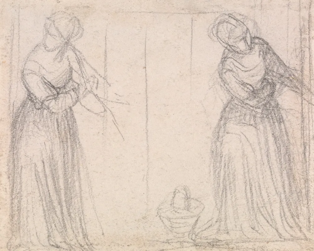 Study Of Two Women 3 by Maria Cosway - Canvas Print