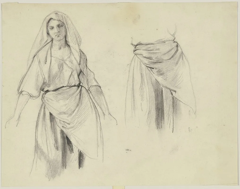 Study Sheet Farmwoman by Jakob Becker - Canvas Print