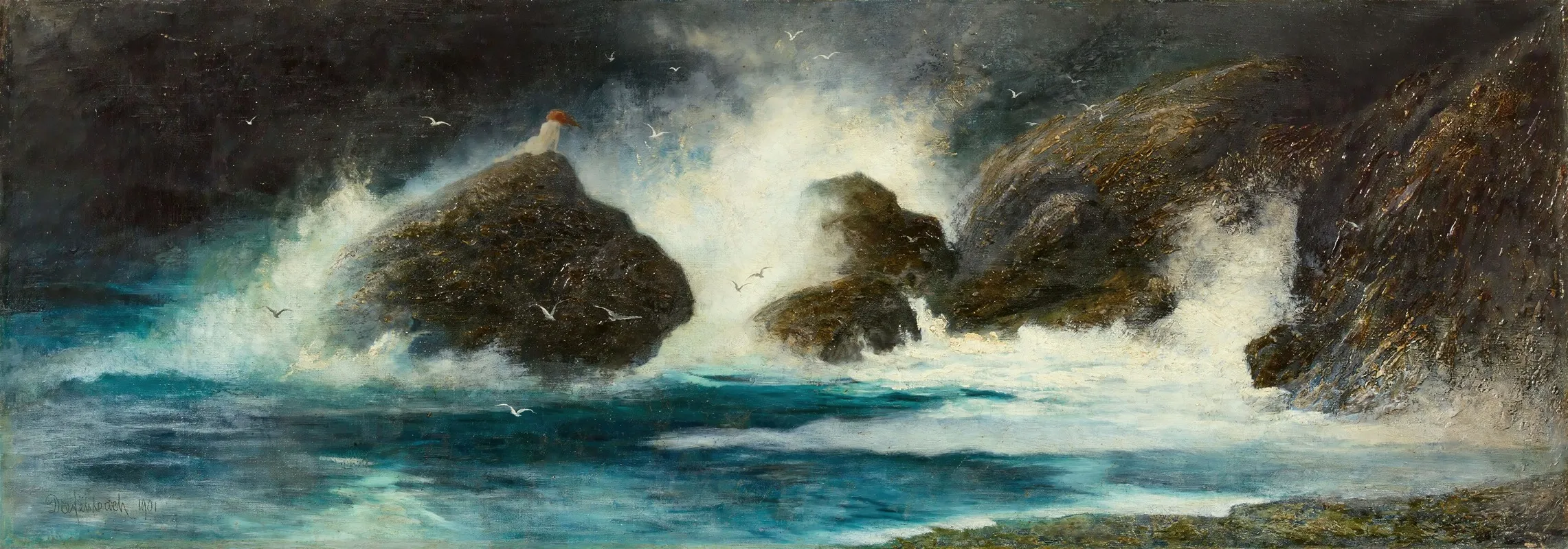 Sturmische Seelandschaft by Karl Wilhelm Diefenbach - Canvas Print