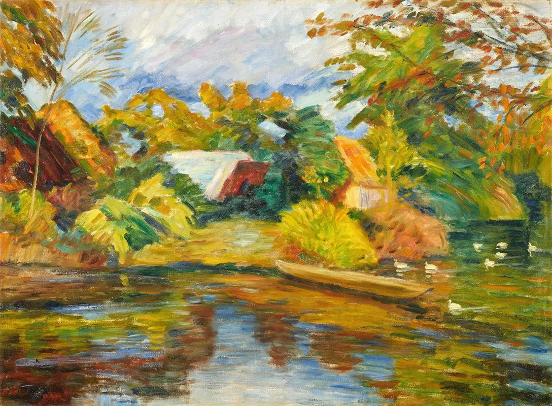 Sturmischer Herbsttag An Der Wumme Im Alten Dorf In Fischerhude