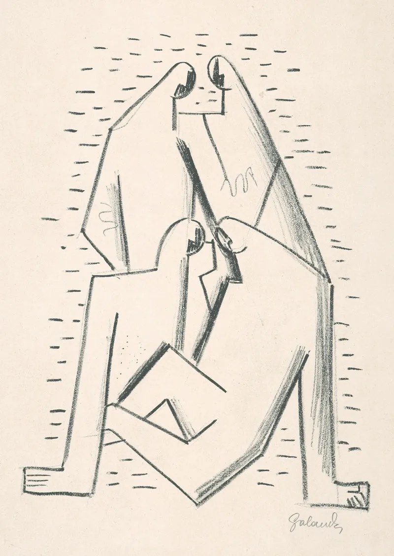 Styri Postavy by Mikuláš Galanda - Canvas Print