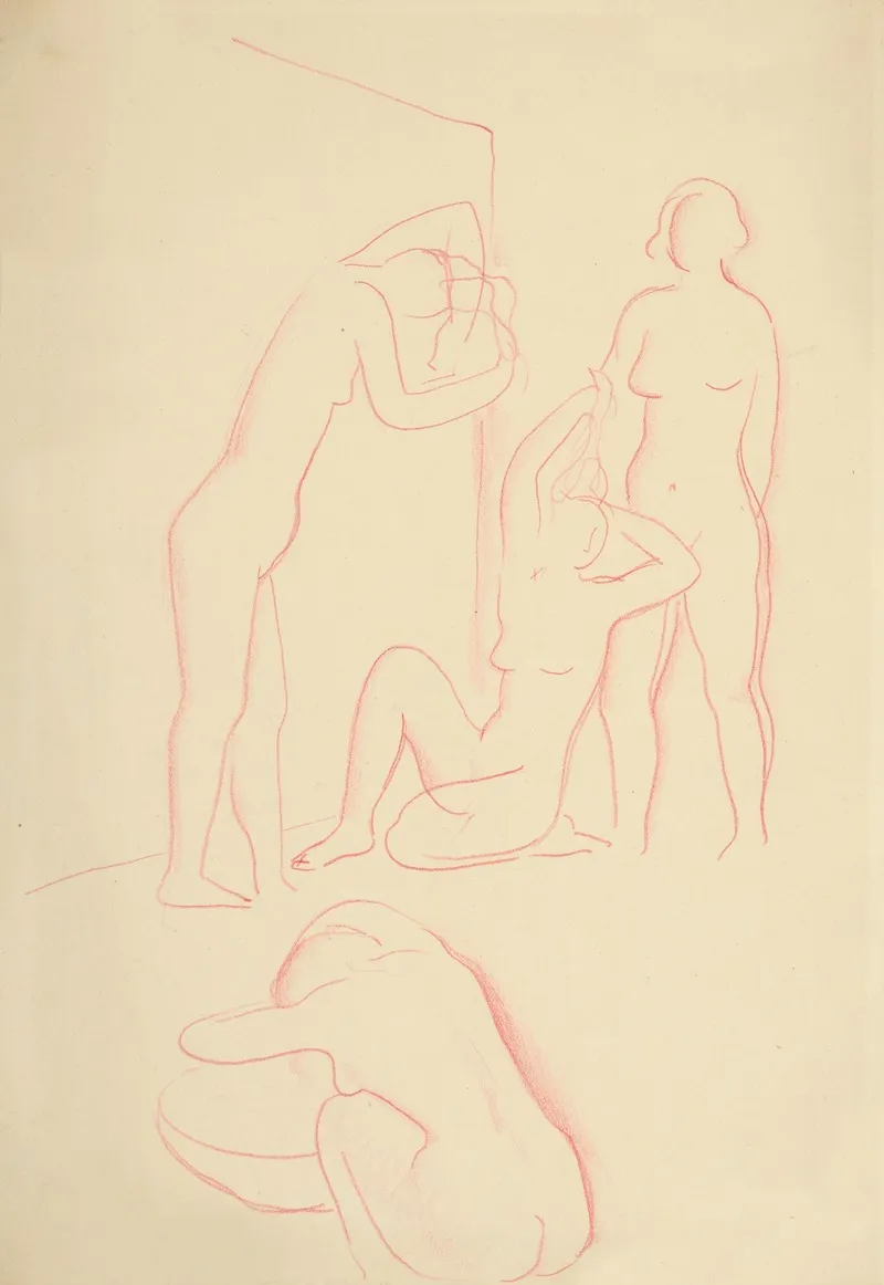 Styri Zeny Pri Rannej Toalete by Mikuláš Galanda - Canvas Print