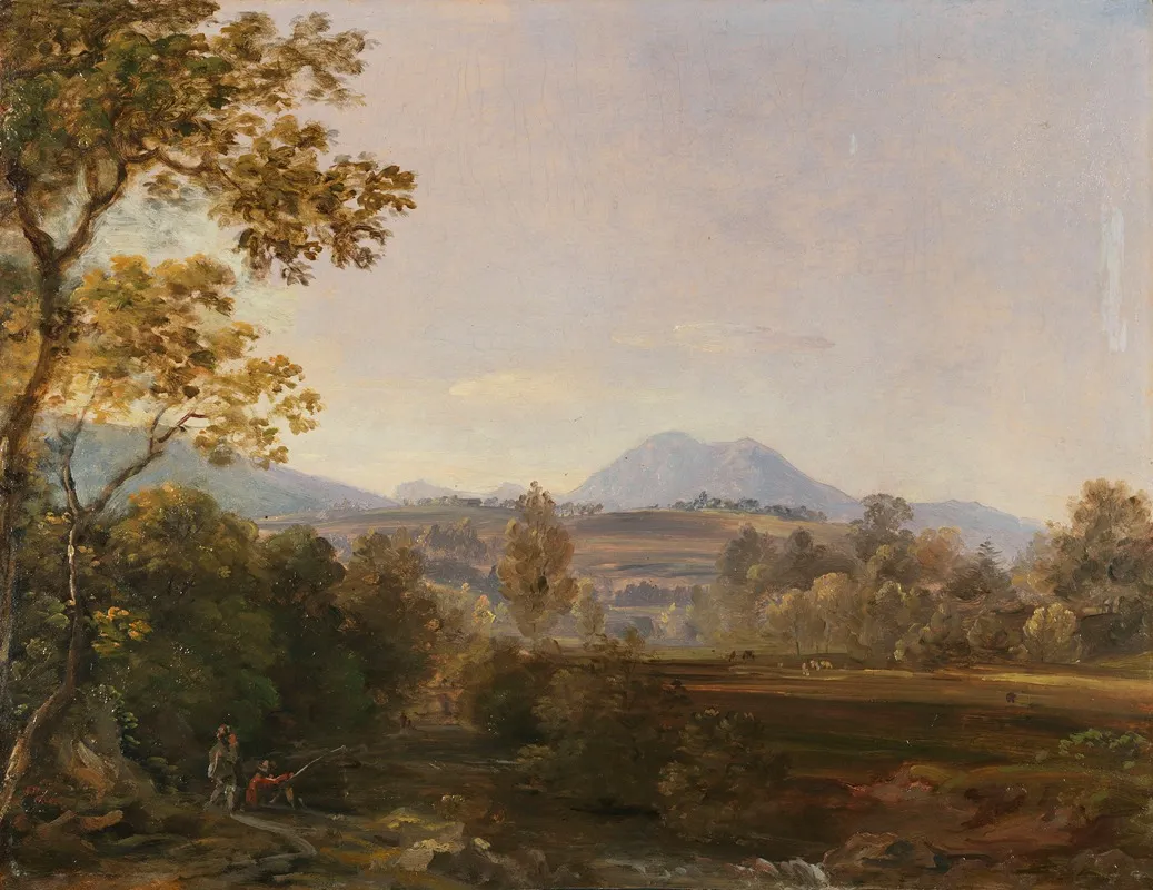 Suddeutsche Landschaft Mit Wanderern by Johann Georg von Dillis - Canvas Print