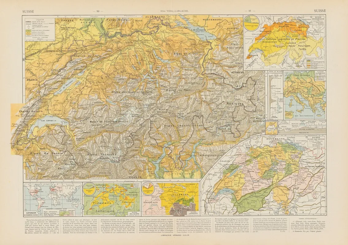 Suisse by Paul Vidal de La Blache - Canvas Print