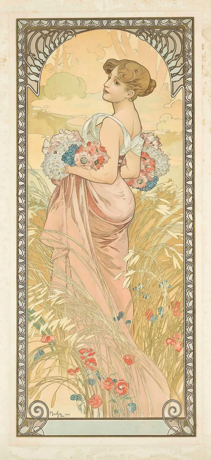 Summer 12 by Alphonse Mucha - Canvas Print